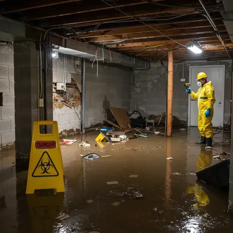 Flooded Basement Electrical Hazard in Danville, IL Property