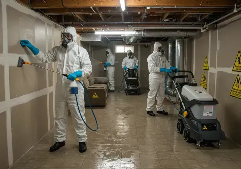 Basement Moisture Removal and Structural Drying process in Danville, IL